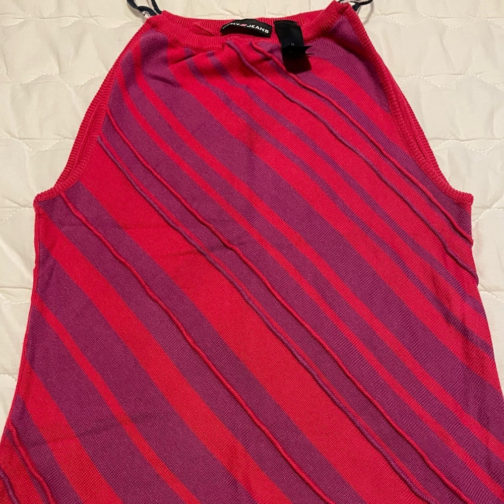 🔥 3/$25 - DKNY sweater tank - hot pink and purple (Size Medium)